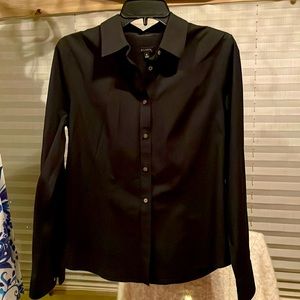 Talbots sz10 like New button down collar & sleeve Black great looking versatile